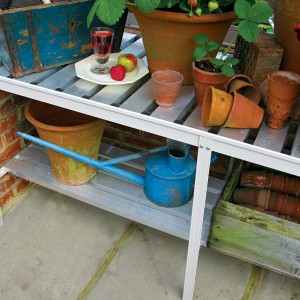 Hartley Botanic Greenhouse Slatted Staging With a Parcel Shelf